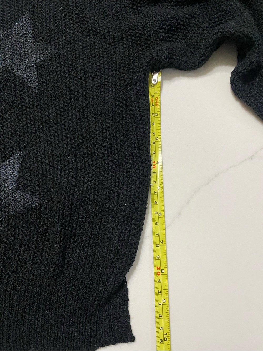 POL Black V-Neck Star Knit Oversized Boxy Sweater Woman’s Small - Picture 8 of 8